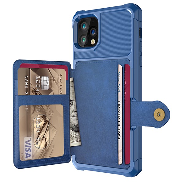 iPhone 11 Pro Max 6,5 Deksel Armor Wallet Midnattsblå