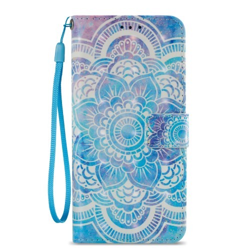 Galaxy S9 Lommebok Etui Art Blue Mandala