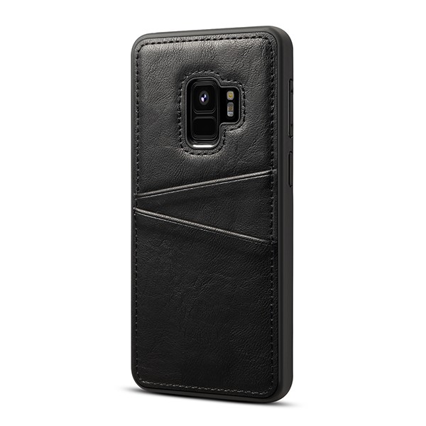 Galaxy S9 Deksel m/ 2 kortlommer LuxPocket Svart