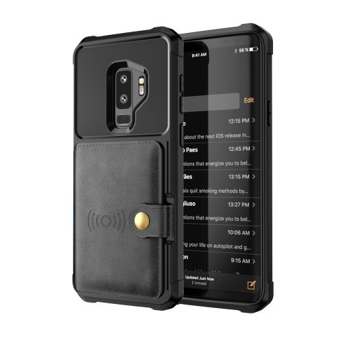 Galaxy S9+ (Pluss) Deksel Armor Wallet Svart