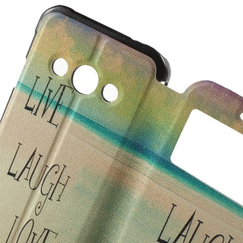 Slimbook Etui m/skjermvindu for Galaxy Xcover 3 Live Laugh Love