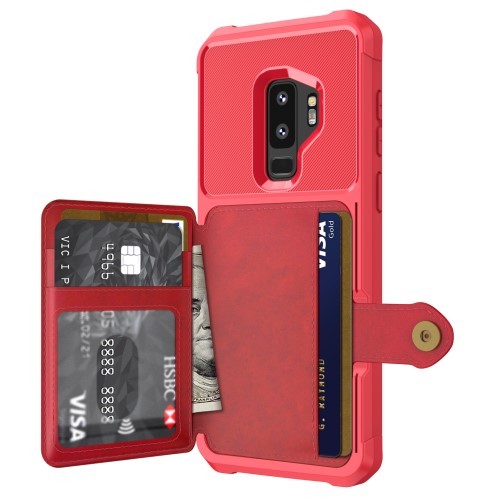 Galaxy S9+ (Pluss) Deksel Armor Wallet Rød