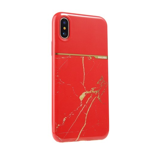 iPhone Xs/X 5,8 Deksel Marmor Rød