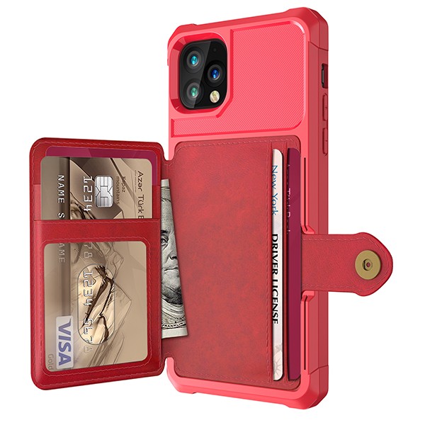 iPhone 11 Pro Max 6,5 Deksel Armor Wallet Rød