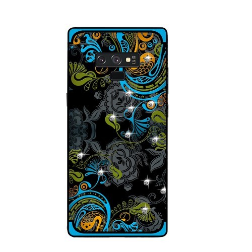 Galaxy Note 9 Deksel Dekor Bling Blå