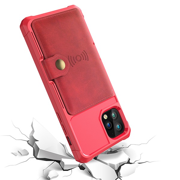 iPhone 11 Pro Max 6,5 Deksel Armor Wallet Rød