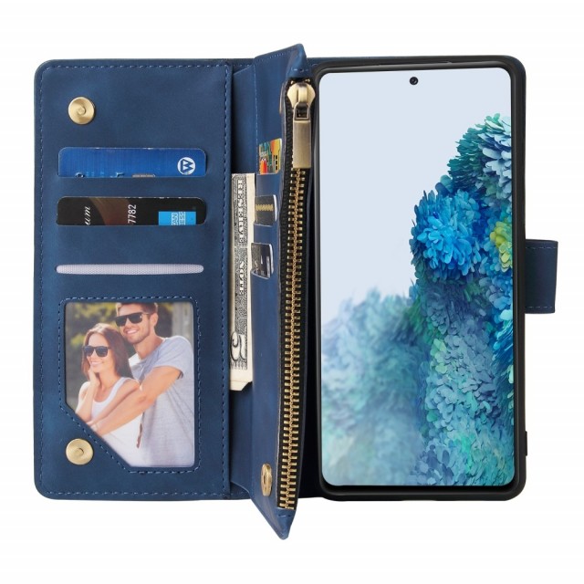 Galaxy S20 FE Lommebok Etui Zipper Midnattsblå