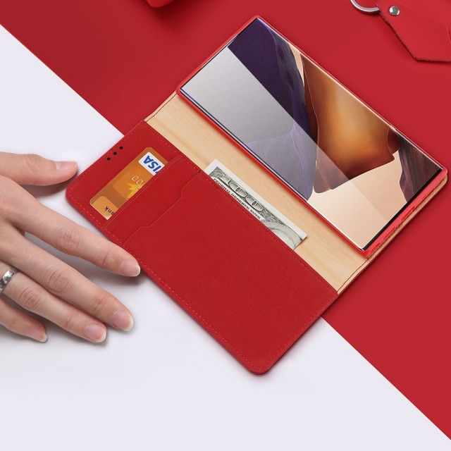 Galaxy Note 20 Lommebok Etui Genuine Lux Rød