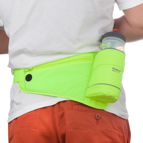 Sportsbelte til Mobil m/ lomme til drikkeflaske - Limegrønn