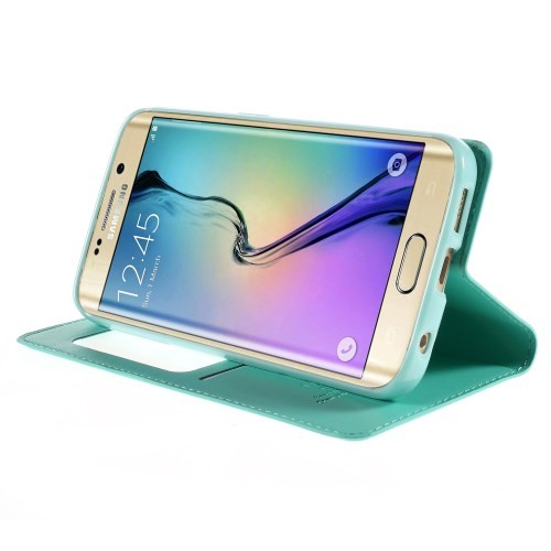 Slimbook Etui m/displayvindu for Galaxy S6 Edge Mercury Mint Grønn
