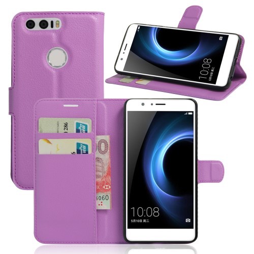 Etui m/kortlommer for Huawei Honor 8 Lychee Lilla