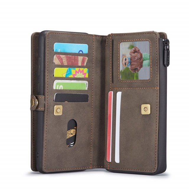 Galaxy S20+ (Pluss) 2i1 Lommebok Etui m/ 10 kortlommer Kaffebrun
