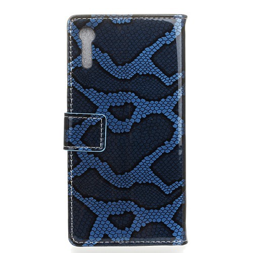 Lommebok Etui for Sony Xperia ZX Snake Blå