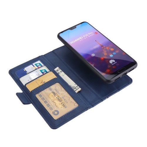 Huawei P20 Pro 2i1 Etui m/3 kortlommer Bok Etui Blå