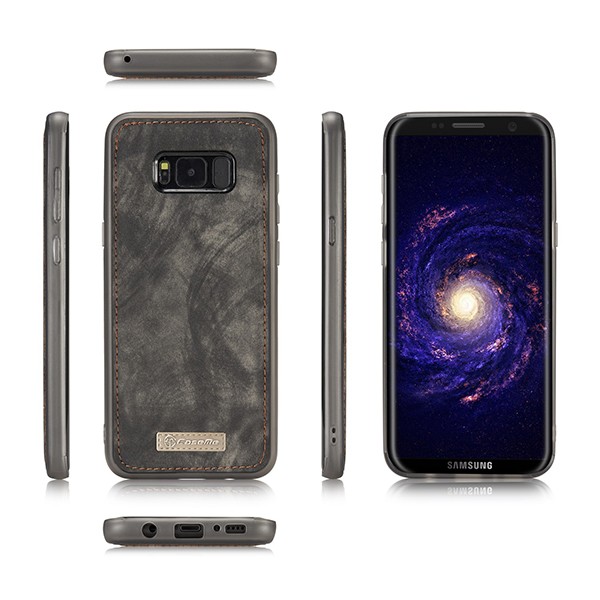 Galaxy S8 2i1 Etui m/multikortlommer av lær Koksgrå