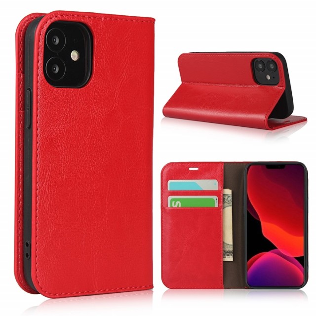 iPhone 12 Mini 5,4" Etui m/kortlommer Genuine Pro Rød