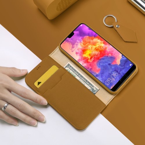 Huawei P20 Pro Lommebok Etui Genuine Pro Ingefærbrun