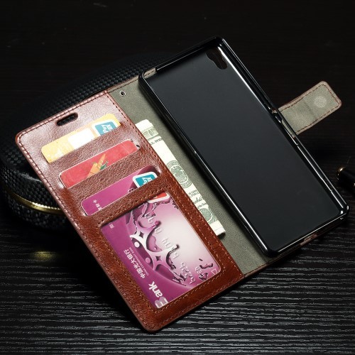 Lommebok Etui for Sony Xperia X Performance Brun
