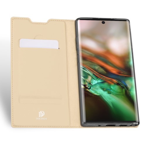 Galaxy Note 10 Slimbook Etui med 1 kortlomme Gullfarget