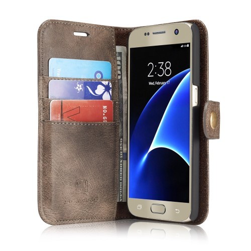 Galaxy S7 2i1 Etui for Galaxy S7 m/3 kortlommer Classic Kaffebrun