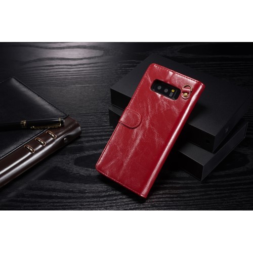 Galaxy Note 8 2i1 Etui m/2 kortlommer Classic Slim Rød
