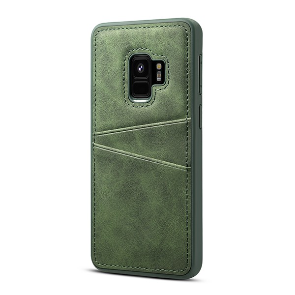 Galaxy S9 Deksel m/ 2 kortlommer LuxPocket Grønn