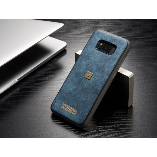 Galaxy S8 2i1 Etui m/4 kortlommer & nøkkelknippe Blå