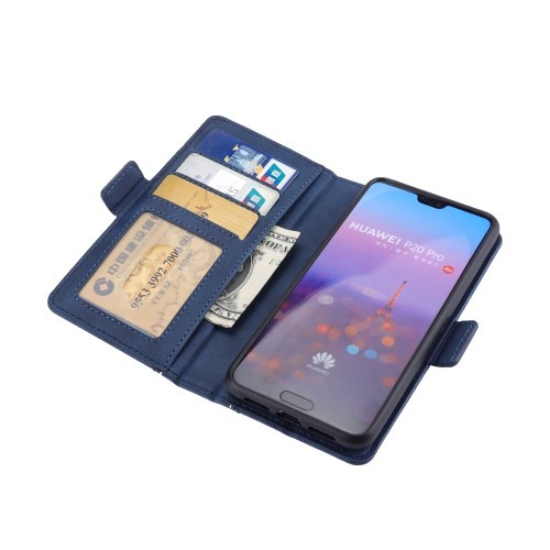 Huawei P20 Pro 2i1 Etui m/3 kortlommer Bok Etui Blå