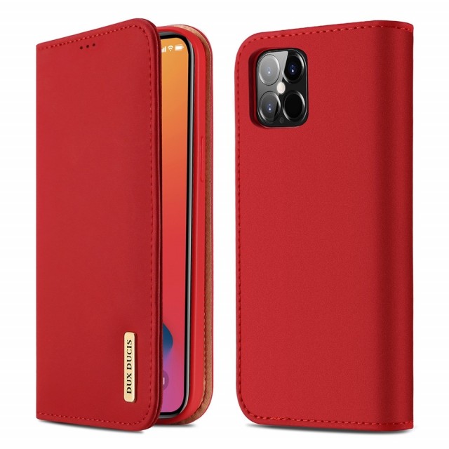 iPhone 12 Pro Max 6,7" Lommebok Etui Genuine Lux Rød