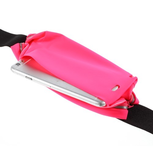 Sporty Mobilveske m/elastisk midjebelte XL Rosa