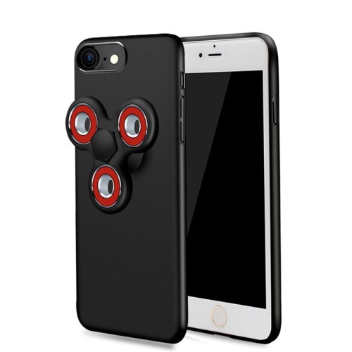 iPhone 7 4,7" Deksel med Fidget Spinner Svart/Rød