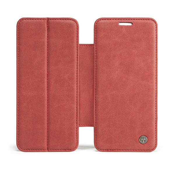 iPhone 7 Pluss 5,5" 3i1 Slimbook Etui av lær m/magnetfeste Rød
