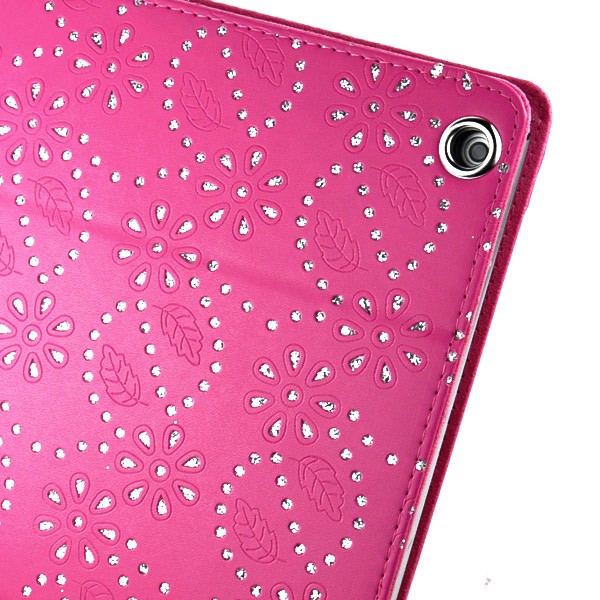 Mappe Etui for iPad Air Glitter Blomst Rosa
