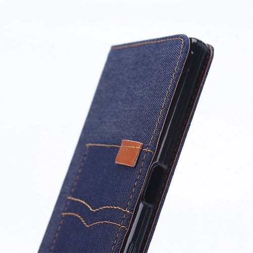 Etui for Sony Xperia X Performance Denim Pocket Mørk Blå