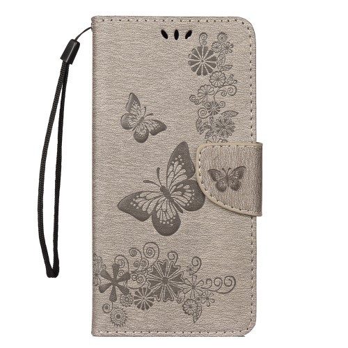 Huawei P30 Pro Etui m/kortlommer Roser og Sommerfugl Grå